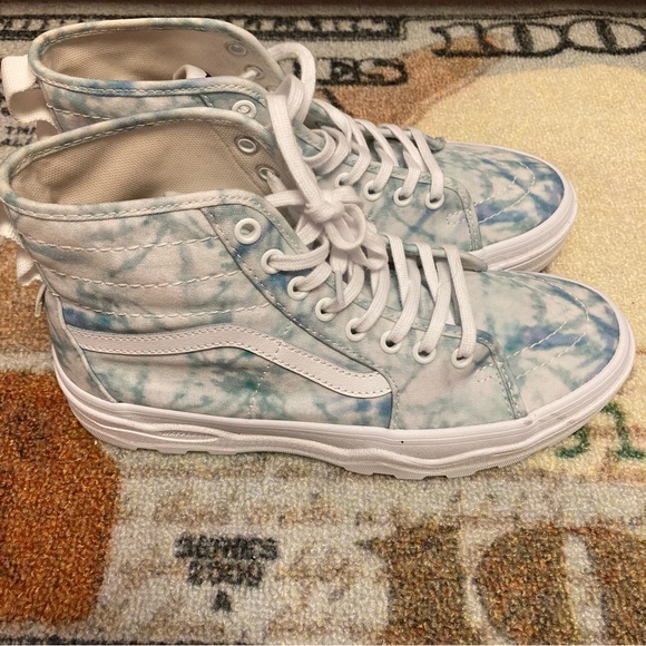 VANS SK8-HI SENTRY WOMENS Size 8.5 Lugged High Top boot Tie dye Blue Platform - Picture 3 of 15